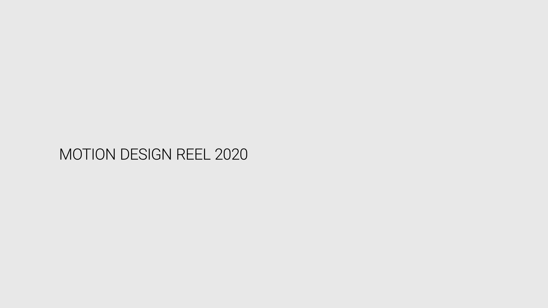 Motion Design Reel 2020